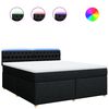 vidaXL Boxspring met matras stof zwart 180x200 cm