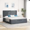 vidaXL Ottoman bed met matrassen 200x200cm fluweel donkergrijs