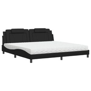 vidaXL Bed "Viana" met matras kunstleer zwart 200x200 cm