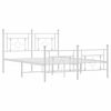 vidaXL Bedframe met hoofd- en voeteneinde metaal wit 140x190 cm