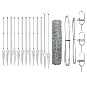 vidaXL Gecombineerd draadhek met spikes 25 x 0,8 m (B x H)
