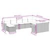vidaXL 10-delige Loungeset met kussens poly rattan grijs