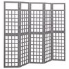 vidaXL Kamerscherm/trellis met 5 panelen 201,5x180 cm vurenhout grijs