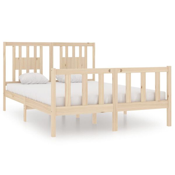 vidaXL Bedframe massief hout 135x190 cm