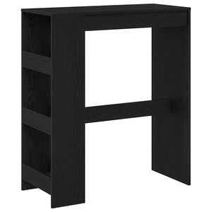 vidaXL Bartafel met rekken Zwarte eik 90x40x103,5 cm bewerkt hout