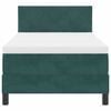 vidaXL LED Box Spring Bed met matras Donkergroen 90 x 190 cm Fluweel