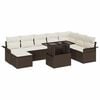 vidaXL Tuin Sofa Set met kussen 9 pcs Bruin poly rattan