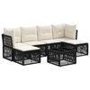 vidaXL Tuinbankenset 7 st Zwart poly rattan