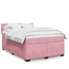 vidaXL Boxspring met matras fluweel roze 140x190 cm