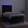 vidaXL Boxspring met matras en LED fluweel zwart 100x200 cm