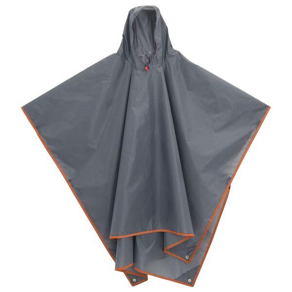vidaXL Regenponcho met capuchon 2-in-1 ontwerp 223x145 cm grijs oranje