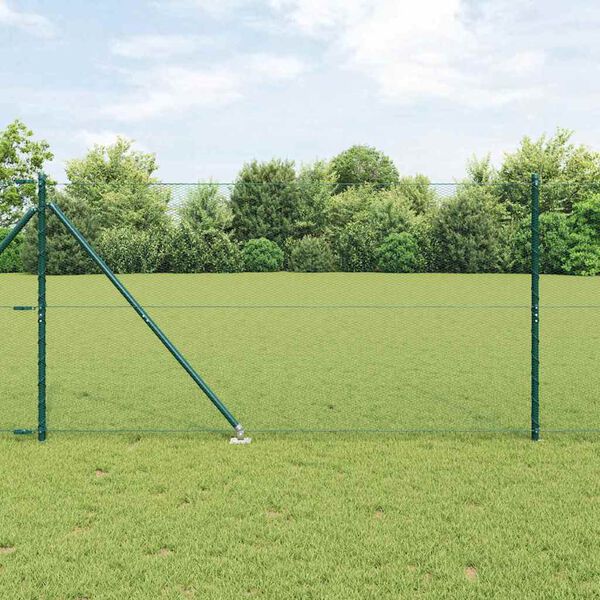 vidaXL Afrasteringspaal Groen 10 x 1,4 m (13 mm gaas) Staal en PVC