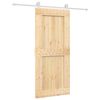 vidaXL Schuifdeur Natuurlijk en Wit 90 x 210 cm Massief Grenenhout