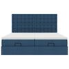 vidaXL Ottoman bed met matrassen 160x200cm stof blauw