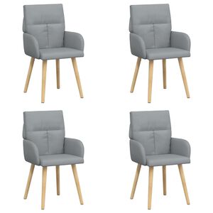 vidaXL Eettafelstoelen 4 st Stof Lichtgrijs 60 x 56 x 93 cm