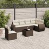 vidaXL 7-delige Loungeset met kussens poly rattan bruin