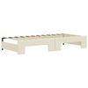 vidaXL Slaapbank met onderschuifbed en lades 90x200 cm kunstleer crème