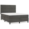 vidaXL Boxspring met matras fluweel donkergrijs 140x190 cm