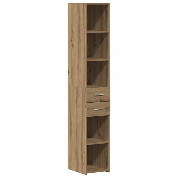 vidaXL Boekenkast met lade Artisan Eiken 30 x 42.4 x 185.2 cm