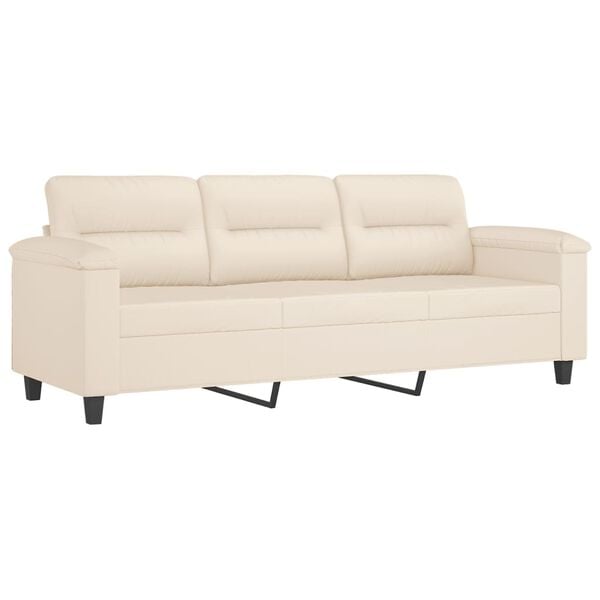 vidaXL 2-delige Loungeset met kussens microvezelstof beige