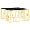 vidaXL Salontafel 80x80x40 cm roestvrij staal en glas goudkleurig