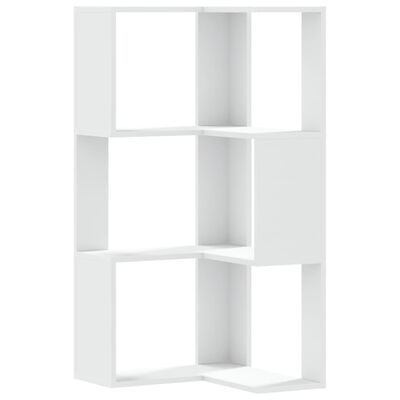 vidaXL Boekenkast 3-laags hoek 50x50x102 cm bewerkt hout wit