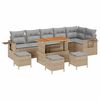 vidaXL Tuin Sofa Set 10 pcs Beige poly rattan