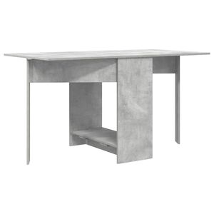vidaXL Eettafel 138 x 70 x 73,5 cm Bewerkt hout Betongrijs Rechthoekig