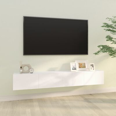 vidaXL Tv-wandmeubels 2 st 100x30x30 cm bewerkt hout wit