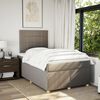 vidaXL Boxspring met matras stof taupe 120x190 cm