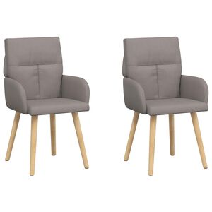 vidaXL Eettafelstoelen 2 st Stof Taupe 60 x 56 x 96 cm