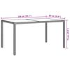 vidaXL Tuintafel 150x90x75 cm gehard glas en poly rattan grijs
