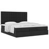 vidaXL Ottoman bed met matras 160x200cm stof zwart