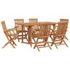 vidaXL Tuin eettafelset 7 pcs Bruin Massief Teakhout