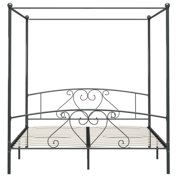 vidaXL Hemelbedframe metaal grijs 180x200 cm