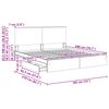 vidaXL Opslag bed met hoofdeinde Beton Grijs 180 x 200 cm Bewerkt hout