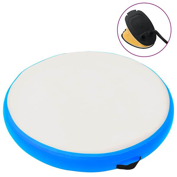vidaXL Gymnastiekmat met pomp opblaasbaar 100x100x10 cm PVC blauw