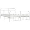 vidaXL Bedframe met hoofd- en voeteneinde metaal wit 183x213 cm