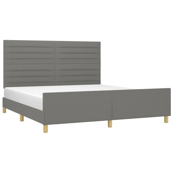 vidaXL Bedframe zonder matras stof donkergrijs 180x200 cm