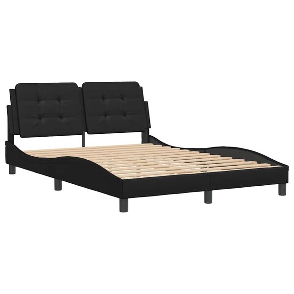 vidaXL Bedframe zonder matras "Zadar" kunstleer zwart 140x200 cm