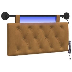 vidaXL Hangend hoofdbord Bruin Fluweel