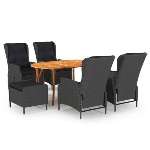 vidaXL 7-delige Tuinset donkergrijs
