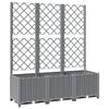vidaXL Plantenbak met latwerk 120x40x136 cm polypropeen lichtgrijs