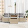 vidaXL Tuin Sofa Set met kussen 5 pcs Beige Poly riet
