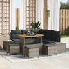 vidaXL Tuin Sofa Set met kussen 9 pcs Grijs Poly riet