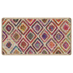 vidaXL Vloerkleed wasbaar 80x150 cm meerkleurig