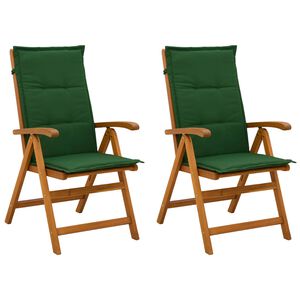 vidaXL Recliner Tuinstoelen 2 st Naturel Massief Acaciahout