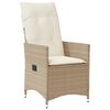 vidaXL Tuinstoelen 2 st verstelbaar met kussens poly rattan beige