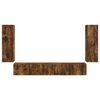vidaXL TV Wandkast Set Wandgemonteerd 4 pcs Gerookt eiken Bewerkt hout