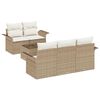 vidaXL Bankstel 6 st Beige poly rattan